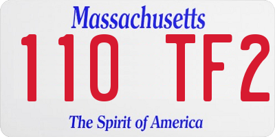 MA license plate 110TF2