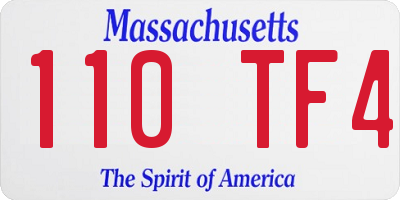 MA license plate 110TF4