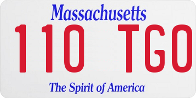 MA license plate 110TG0