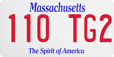 MA license plate 110TG2