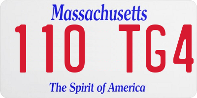 MA license plate 110TG4