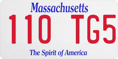 MA license plate 110TG5
