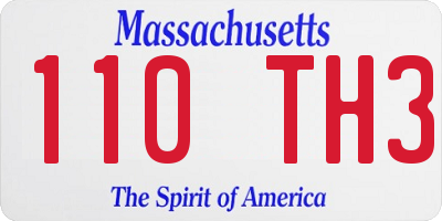 MA license plate 110TH3