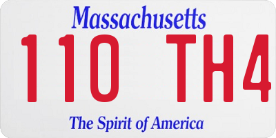 MA license plate 110TH4