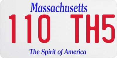 MA license plate 110TH5