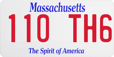 MA license plate 110TH6