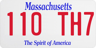 MA license plate 110TH7