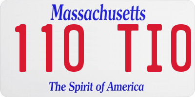 MA license plate 110TI0