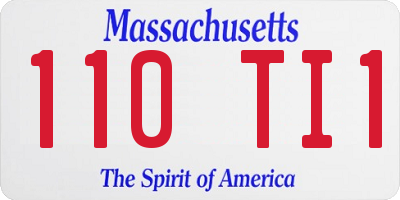 MA license plate 110TI1