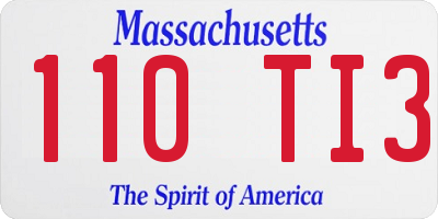 MA license plate 110TI3