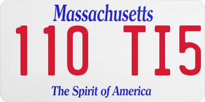MA license plate 110TI5