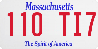 MA license plate 110TI7