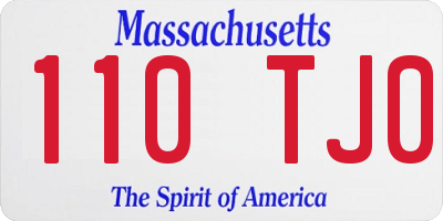 MA license plate 110TJ0