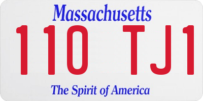 MA license plate 110TJ1