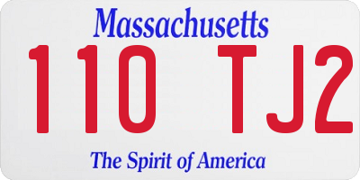 MA license plate 110TJ2