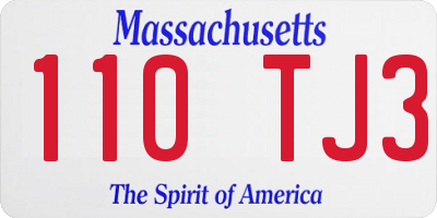 MA license plate 110TJ3