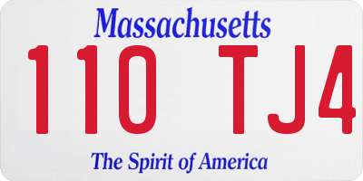 MA license plate 110TJ4