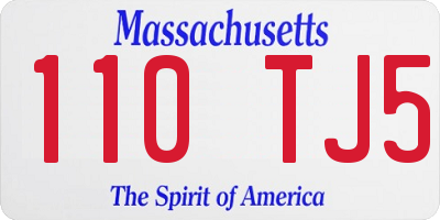 MA license plate 110TJ5