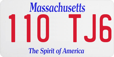 MA license plate 110TJ6