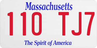 MA license plate 110TJ7