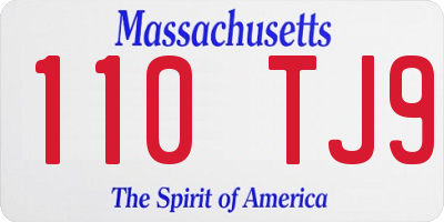 MA license plate 110TJ9