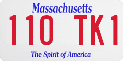 MA license plate 110TK1