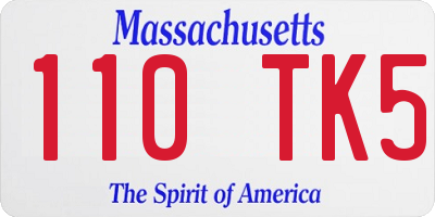 MA license plate 110TK5
