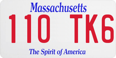 MA license plate 110TK6