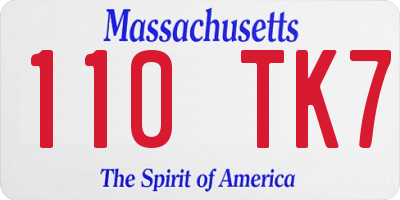 MA license plate 110TK7