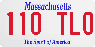 MA license plate 110TL0