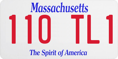 MA license plate 110TL1