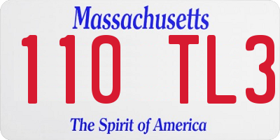MA license plate 110TL3