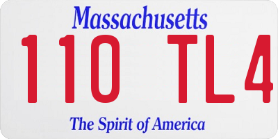 MA license plate 110TL4