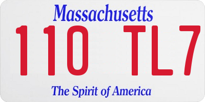 MA license plate 110TL7