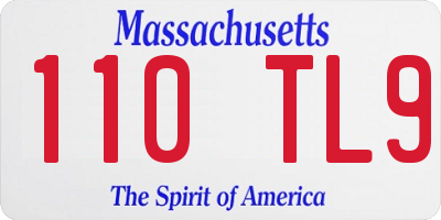 MA license plate 110TL9