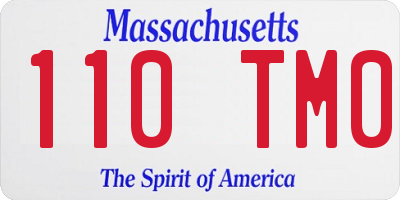 MA license plate 110TM0