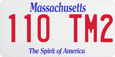 MA license plate 110TM2