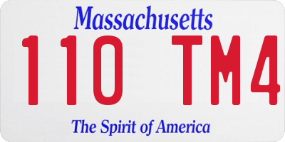MA license plate 110TM4