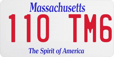 MA license plate 110TM6