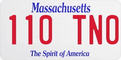 MA license plate 110TN0