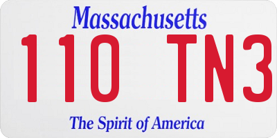 MA license plate 110TN3