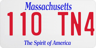MA license plate 110TN4