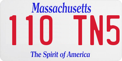 MA license plate 110TN5
