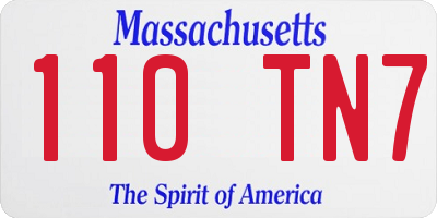 MA license plate 110TN7