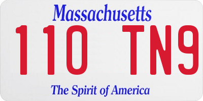 MA license plate 110TN9