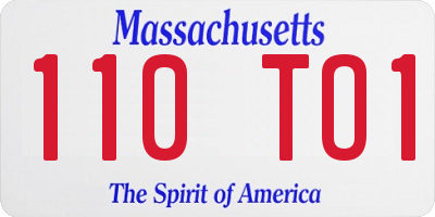 MA license plate 110TO1
