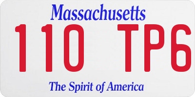 MA license plate 110TP6