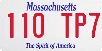 MA license plate 110TP7