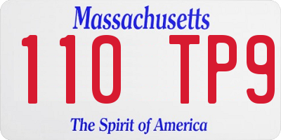 MA license plate 110TP9