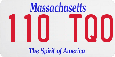 MA license plate 110TQ0